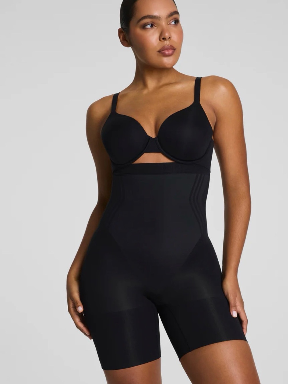 Spanx spanxsculpt GoFigure High-Waist Black Shaping mid thigh Bodyshort size XL